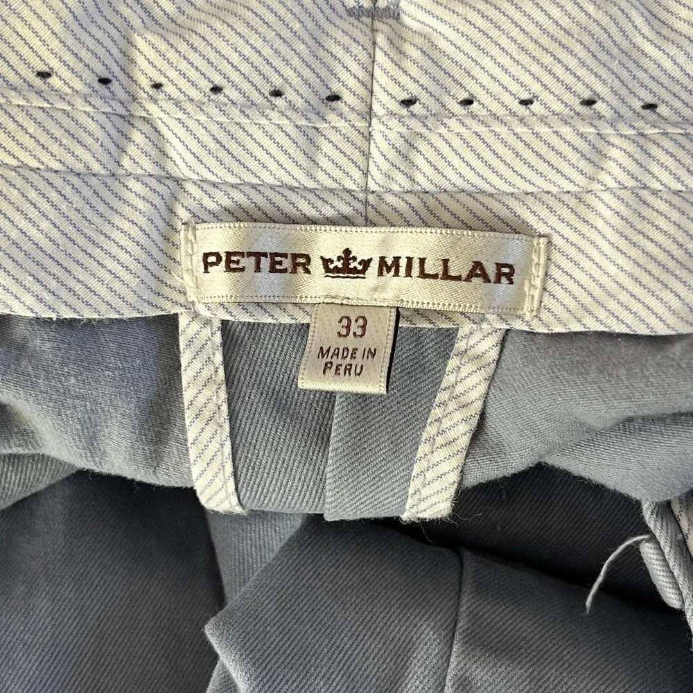 Peter Millar Blue Chino Pants Mens 33‎ Straight Leg Preppy Nautical Pima Cotton